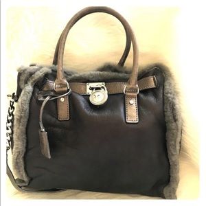 Michael Kors Fur Hamilton Handbag Purse